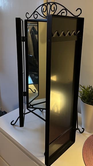 IKEA spegel med tre paneler svart metall