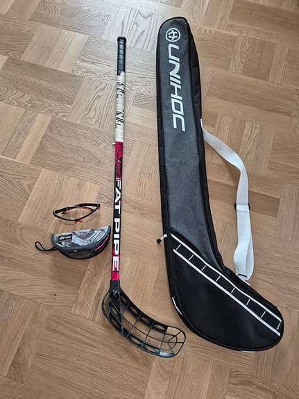 Innebandyklubba, fodral, skyddaglasögon