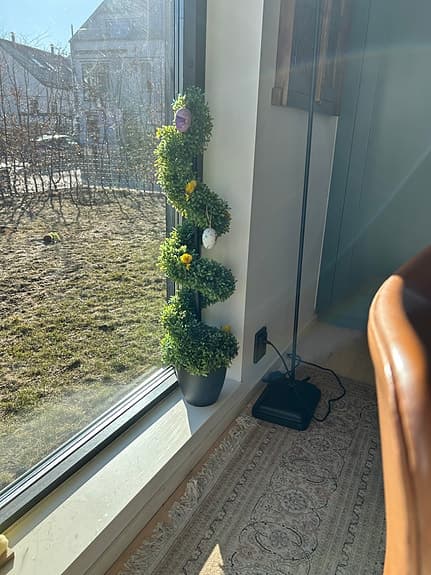 Set av 2 kruka med konst växt