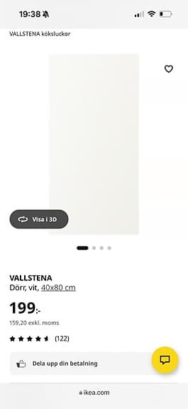 Ikea Vallstena skåpfronter 80x40 vit