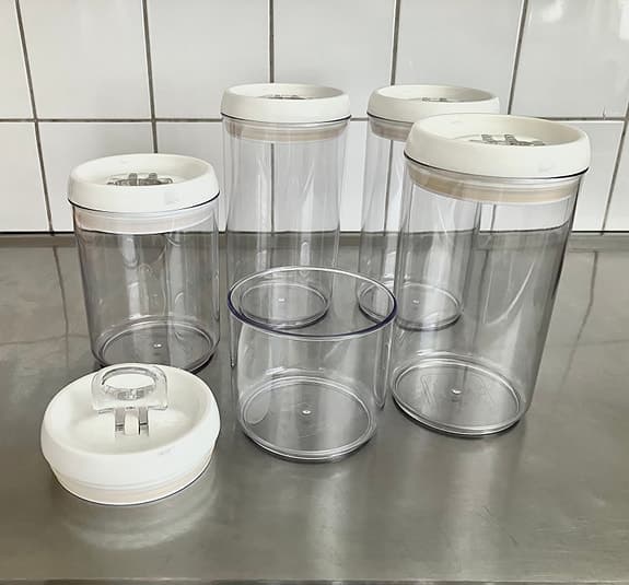 Förvaringsburkar m. lufttäta lock