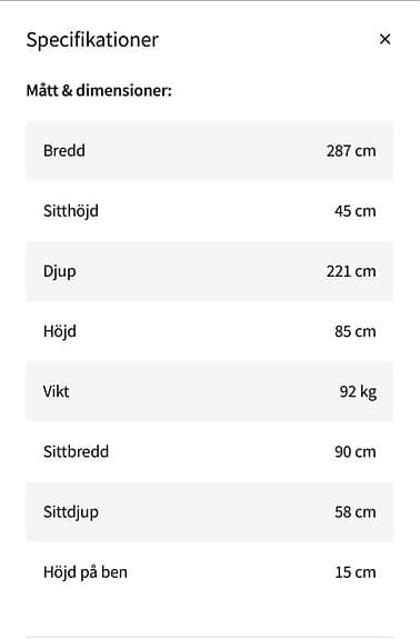 County 2,5-sits soffa med divan