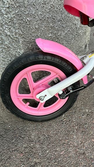 Nordic Bike barn lär & spring  12" rosa