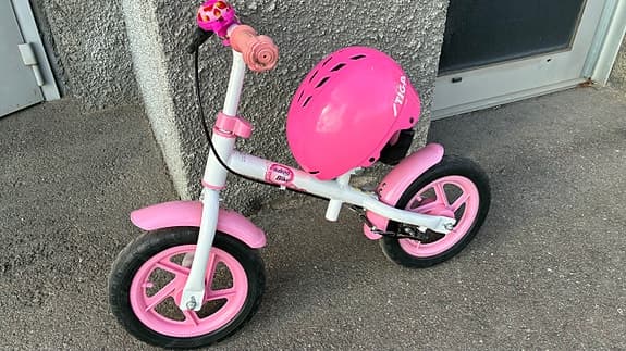 Nordic Bike barn lär & spring  12" rosa