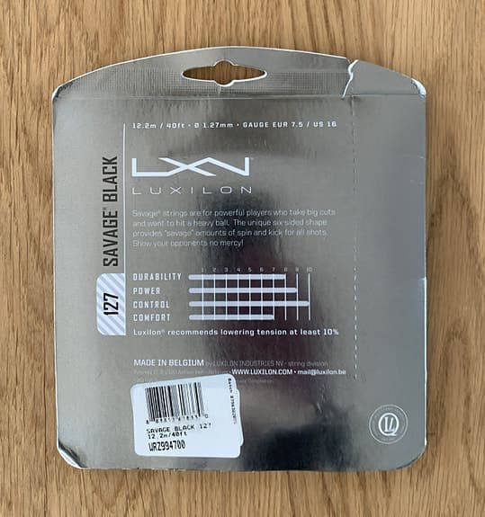 Luxilon Savage Black 1.27 – Tennissträng
