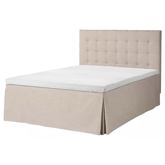 IKEA MOSTERHAMN Sängkappa, Hillared beige, 140x200 cm