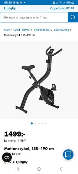 Träningscykel med display svart