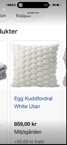 Egg kuddfodral vita nypris 1800