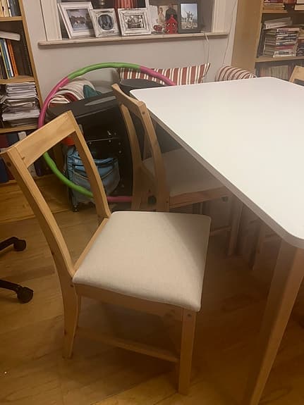 Matgrupp i vit och trä