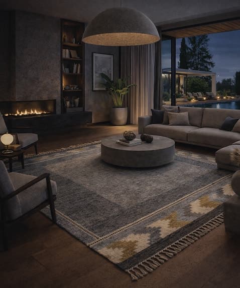 Exklusiv svensk röllakanmatta av Ingegerd Silow – 202 x 135 cm