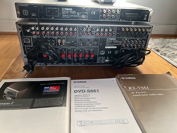 Yamaha RX-V661 DVD-S661 hemmabiosystem silver Toppskick