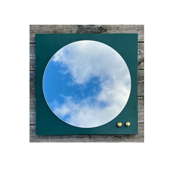 Vintage spegel med knoppar 1960-tal - 45x45 cm - Retro-Look