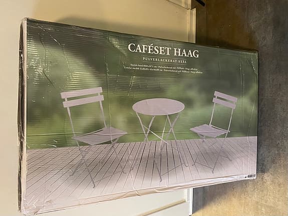 Haag cafésset bord och stolar pulverlackerat stål
