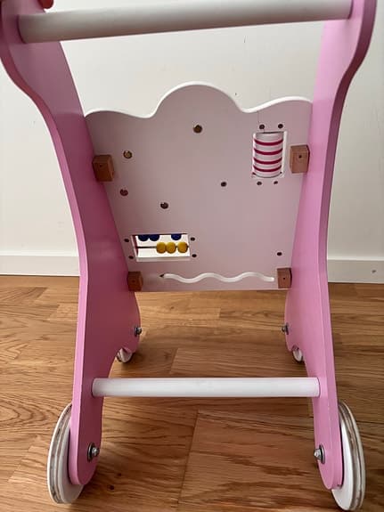 gåvagn trä leksak rosa