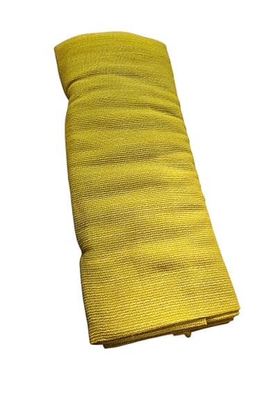 Vintage gult/ senapsgult dansk dralon tyg 4 m, oanvänd. Påsktextil gul.