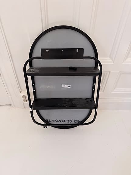 Ikea spegel med hylla svart metall