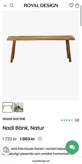 Bänk house doctor, sidobord
