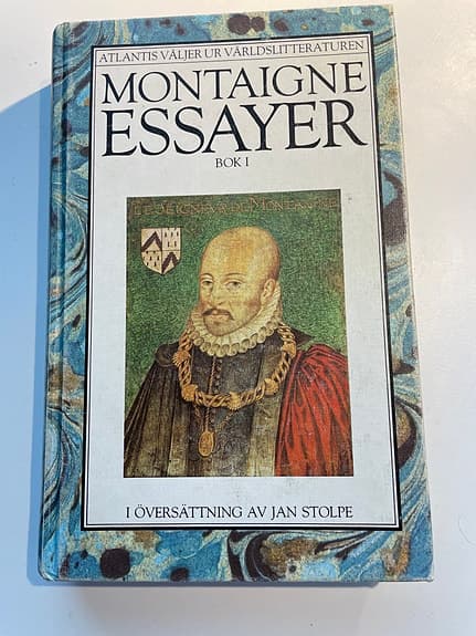 Montaignes essayer, kompletta,  del 1-3, inbundna , övers Jan Stolpe
