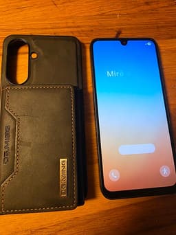 Samsung Galaxy A16 LTE 128 GB, svart med plånbok