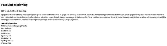 Spegelskåp badrum 60 cm