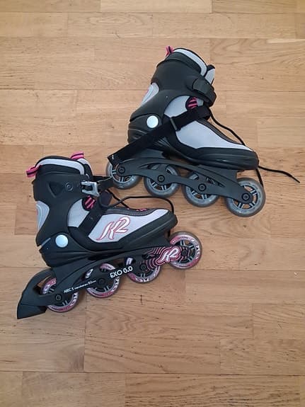 K2 rullskridskor, inlines storlek 38 svart/rosa