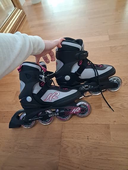 K2 rullskridskor, inlines storlek 38 svart/rosa