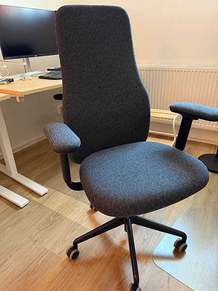 GRÖNFJÄLL Kontorsstol med armstöd, Letafors grå/svart