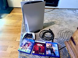 Sony Playstation 5 Disc edition med 3 spel samt en original ps5 handkontroll