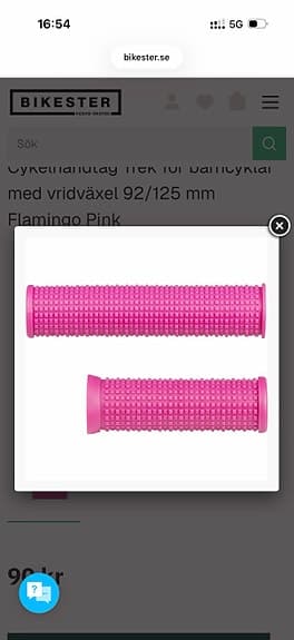 NYA Cykelhandtag Trek för barncyklar med vridväxel 92/125 mm Flamingo Pink