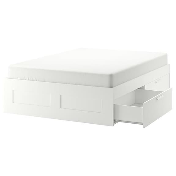 IKEA säng med förvaring vit 140 cm