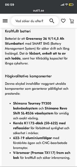 Ny Elcykel unisex 28" vit