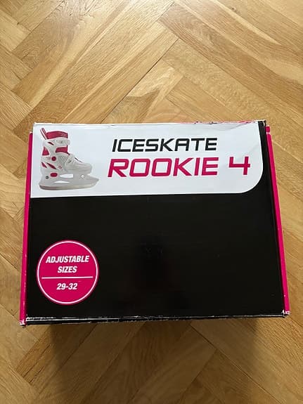 Rookie 4 skridskor barn justerbar storlek 29-32  vit rosa