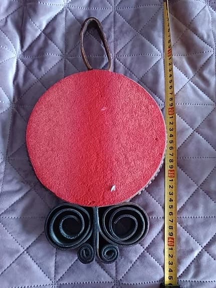 Spegel rund väggspegel med dekorativ lederram