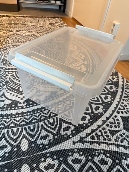 Clas Ohlson förvaringslåda plast transparent