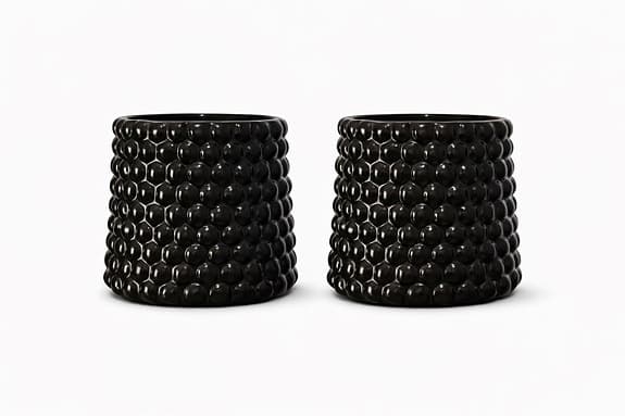 2st Lene Bjerre Bubbliga svarta krukor