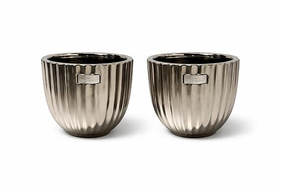 2st Lene Bjerre krukor räfflad metall