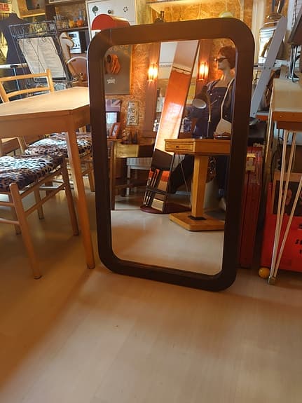 fin stor 70 tals Spegel brun
