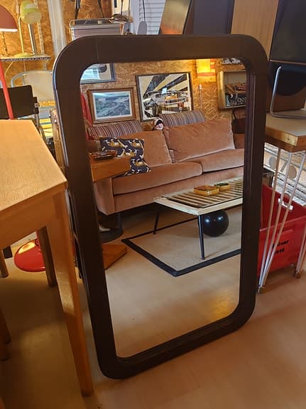 fin stor 70 tals Spegel brun