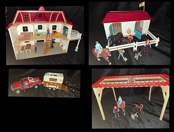 Schleich hus,  stall,  bil mm