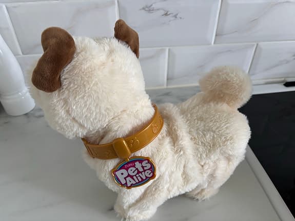 Talande leksakshund beige plysch