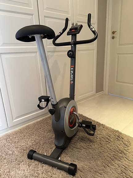 HMS motionscykel med träningsdator grå