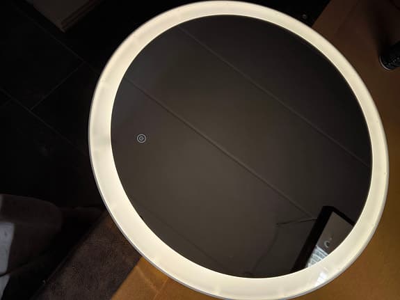 Rund spegel med LED-belysning 55 cm