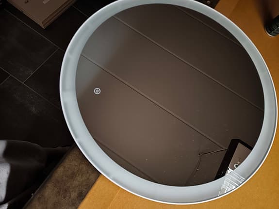 Rund spegel med LED-belysning 55 cm