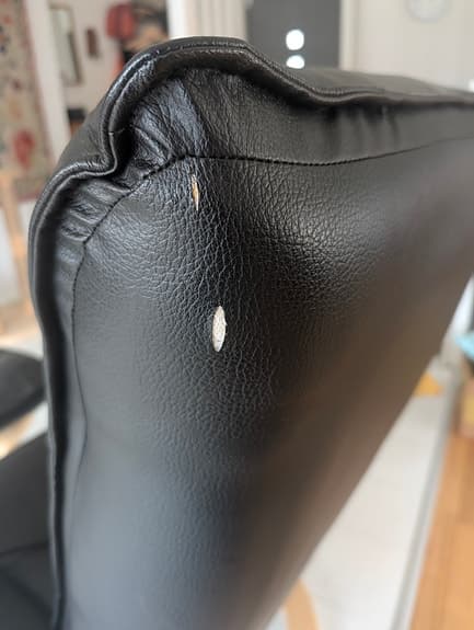 Fåtölj med fotpall svart konstläder