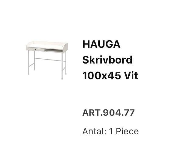 Nytt oanvänt nätt mindre skrivbord IKEA Vitt