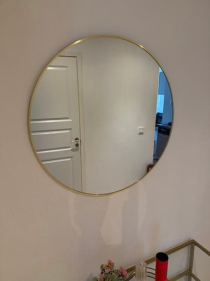 Konsolbord i glas och metall + spegel