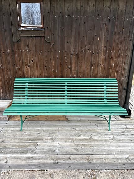 Trädgårdsbänk grön metall /Fermob Louisiane