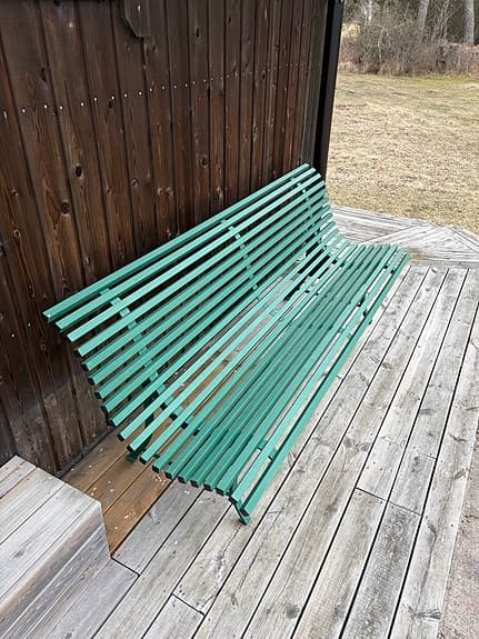 Trädgårdsbänk grön metall /Fermob Louisiane