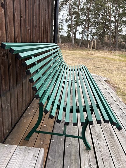 Trädgårdsbänk grön metall /Fermob Louisiane