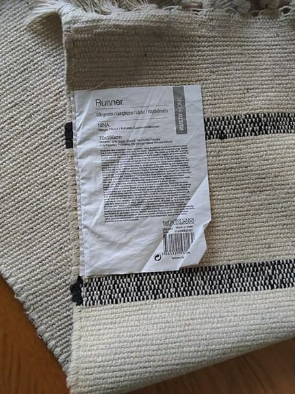 Gångsmatta beige/blå 70 x 160 cm